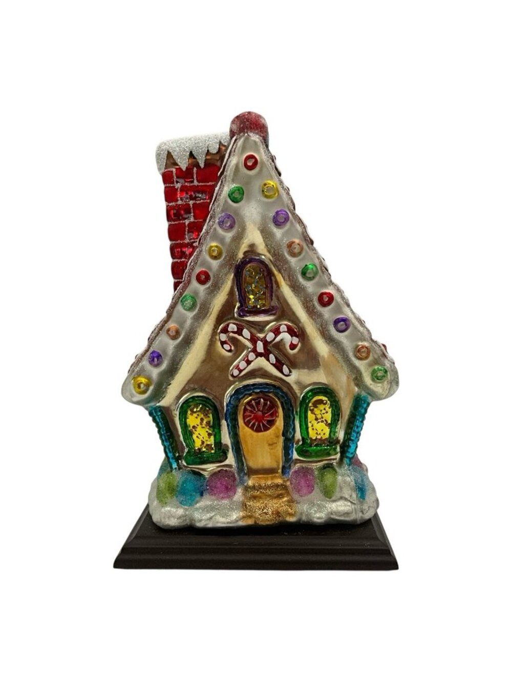 Thomas Pacconi 30 Year Celebration Gingerbread Glass Candy House Retired Vintage